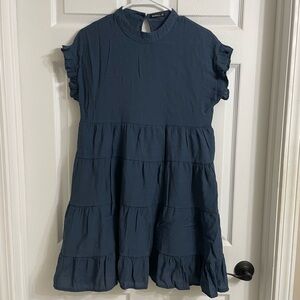 Miholl super cute blue tied dress with lining and side zip